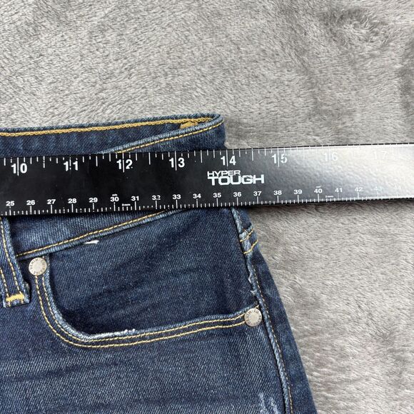 Paige Women Margot Shorts Jean Denim Raw Hem Cut Off Dark Wash Size 28 D135 - Picture 4 of 10